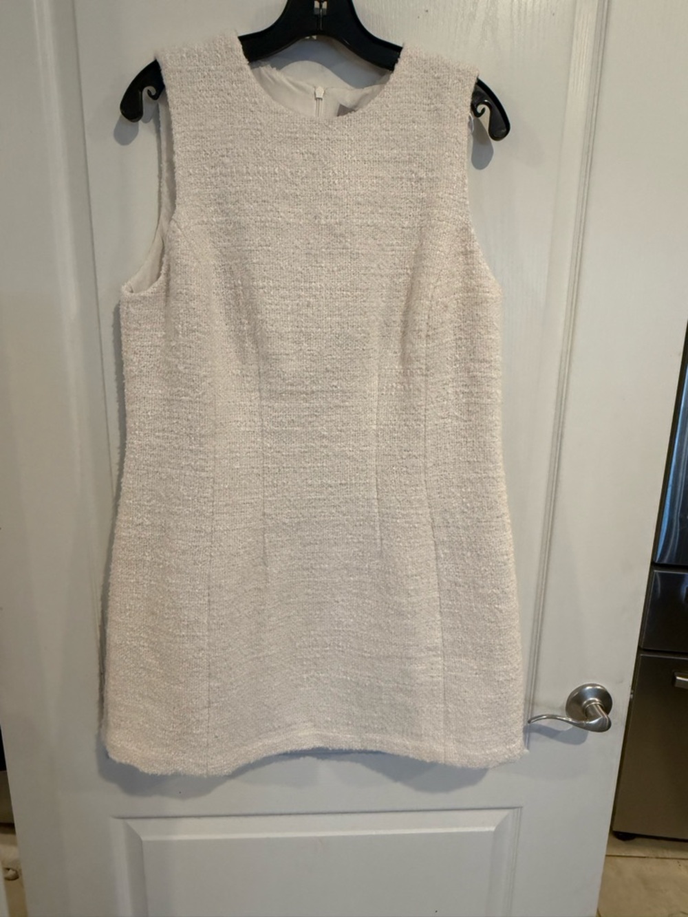 H&M Womens Sleeveless Tweed Shift Dress  Cream Sleeveless large new w tags